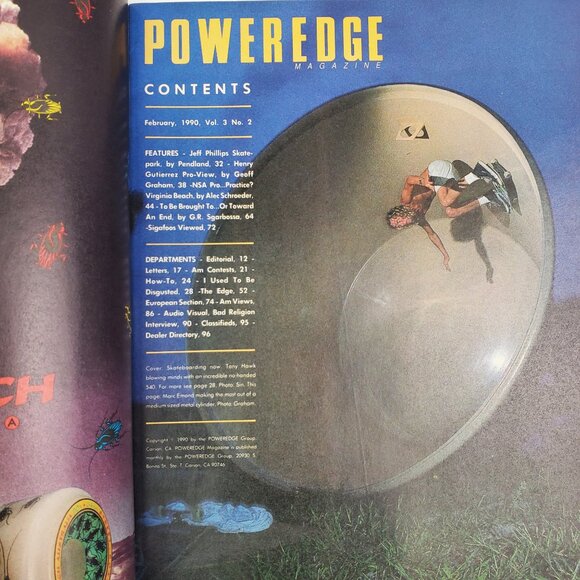 Poweredge Magazine VTG 1990 Skateboarding Hawk Templeton Vallely Bad Religion - Picture 5 of 10